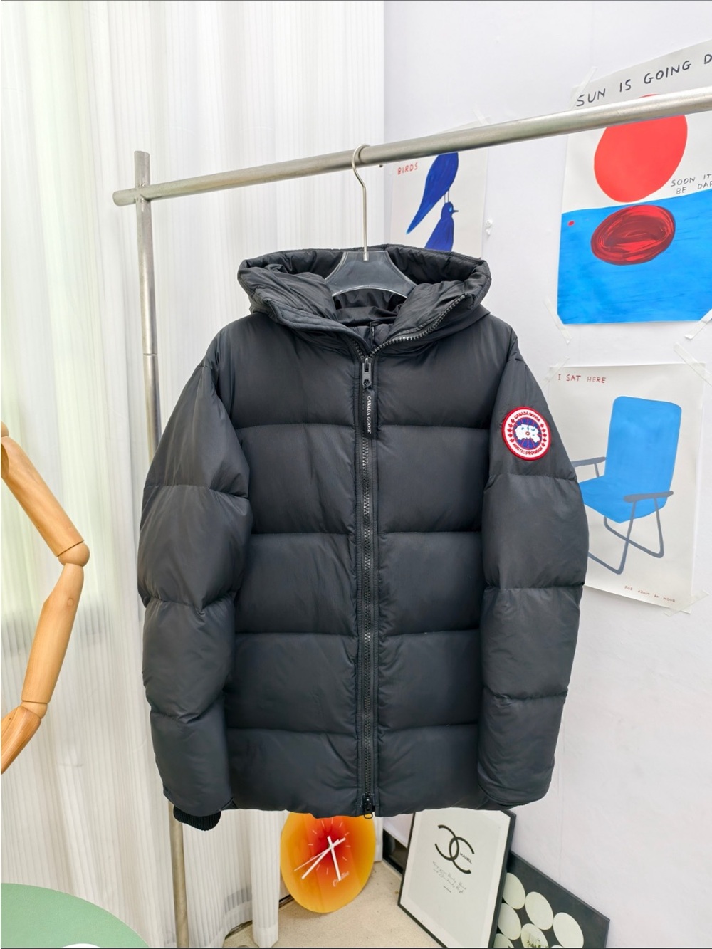 Canada Goose Black Hooded Down Puffer Jacket